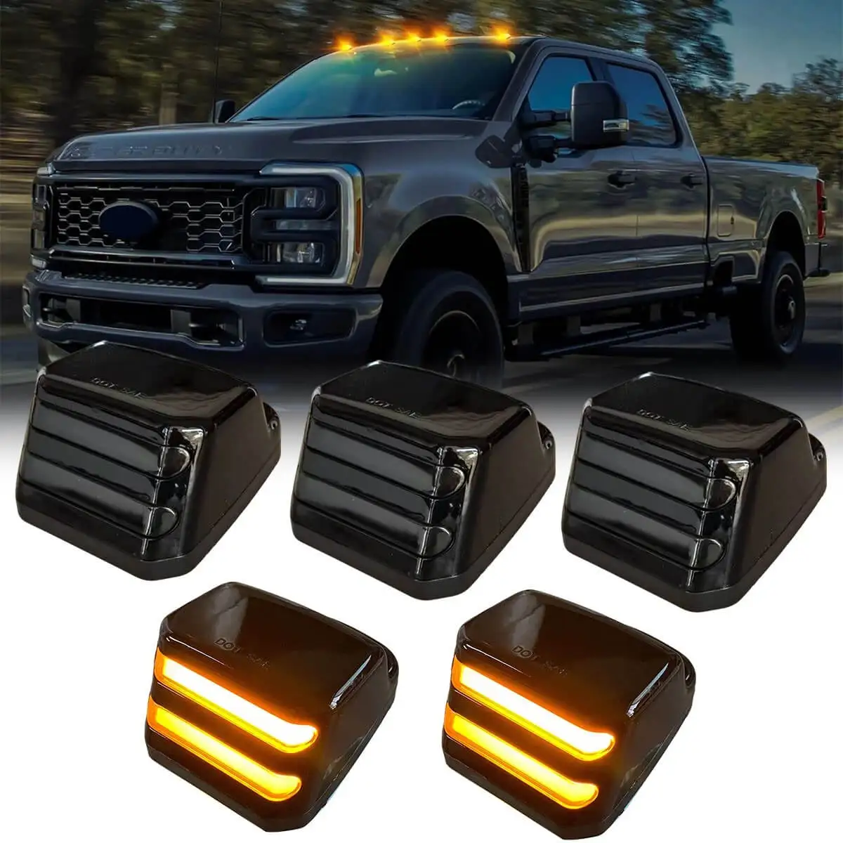 5pcs-led-cab-roof-marker-light-for-ford-f250-f350-f450-f550-super-duty-2017-2024-truck-clearance-running-signal-roof-lamp