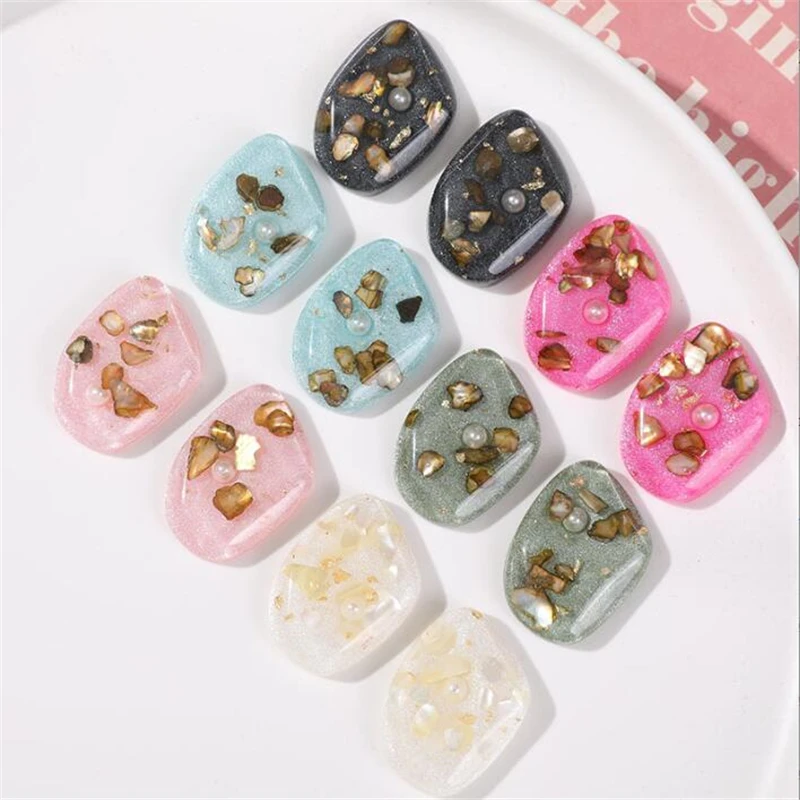 10pcs/lot creative acrylic resin irregular pearl shell beads charm connectors for diy earrings hair jewelry making accessories