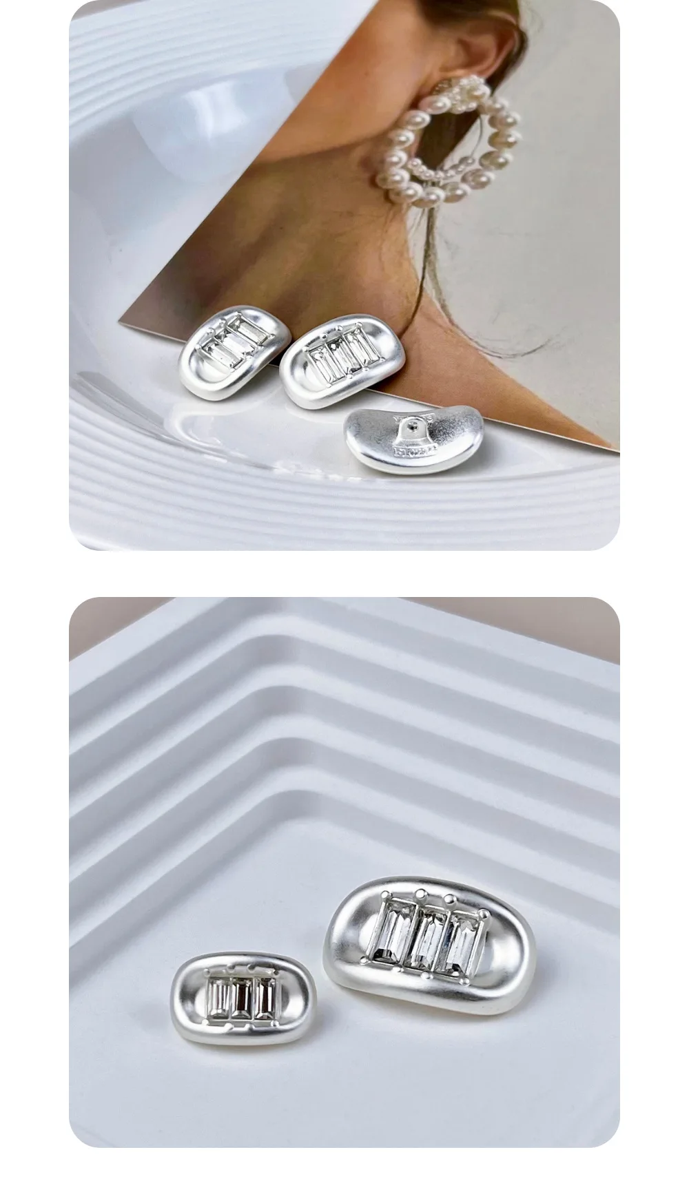 10 Stück Metallknöpfe zum Nähen, hochwertige Knöpfe für DIY-Bastelarbeiten, Kleidungszubehör, eingelegte Strass-Dekorationsknöpfe, oval, 15 mm/23 mm – Detail 6