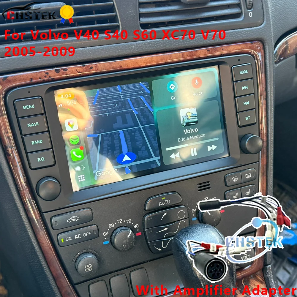 

CHSTEK Car Radio For Volvo V40 S40 2006 XC70 V70 S60 2005 2007 2008 2009 Carplay Android 13 Autoradio GPS Navigation WIFI 4G RDS