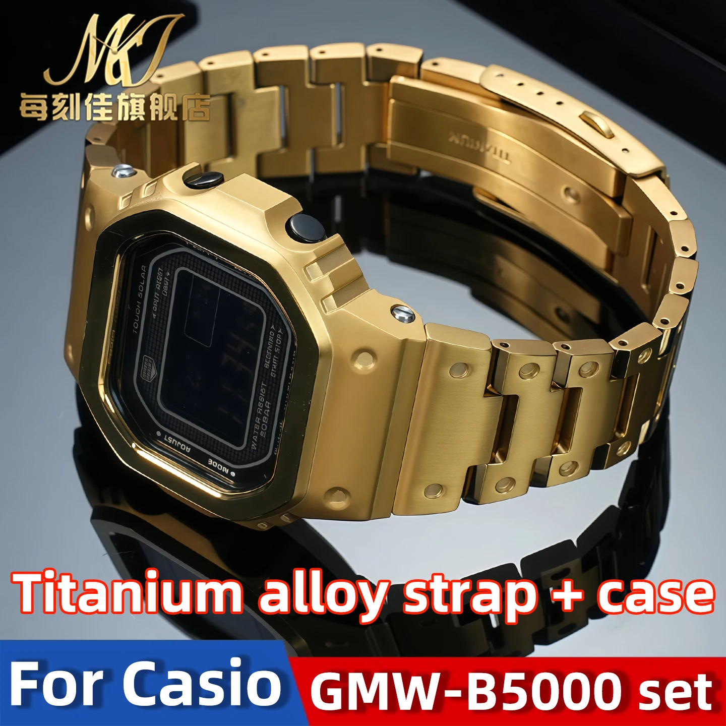 for Casio G-SHOCK GMW-B5000 Mod Kit | Lightweight Titanium Alloy Bezel & Strap | Durable Metal Replacement Case Band | With Tool