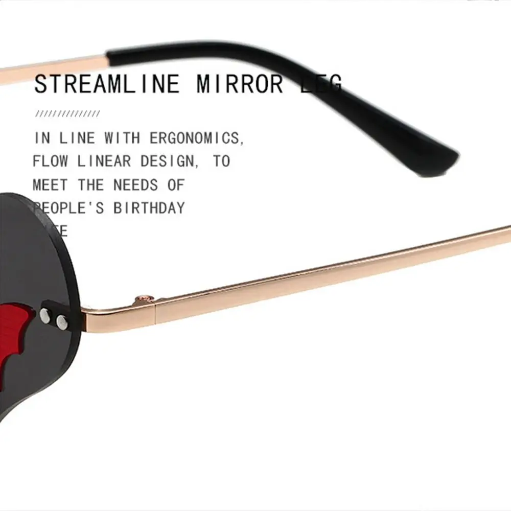 

Модные очки в готическом стиле с защитой от ультрафиолета 400, праздничные очки для вечеринок, солнцезащитные очки в форме сердца, солнцезащитные очки с летучей мышью