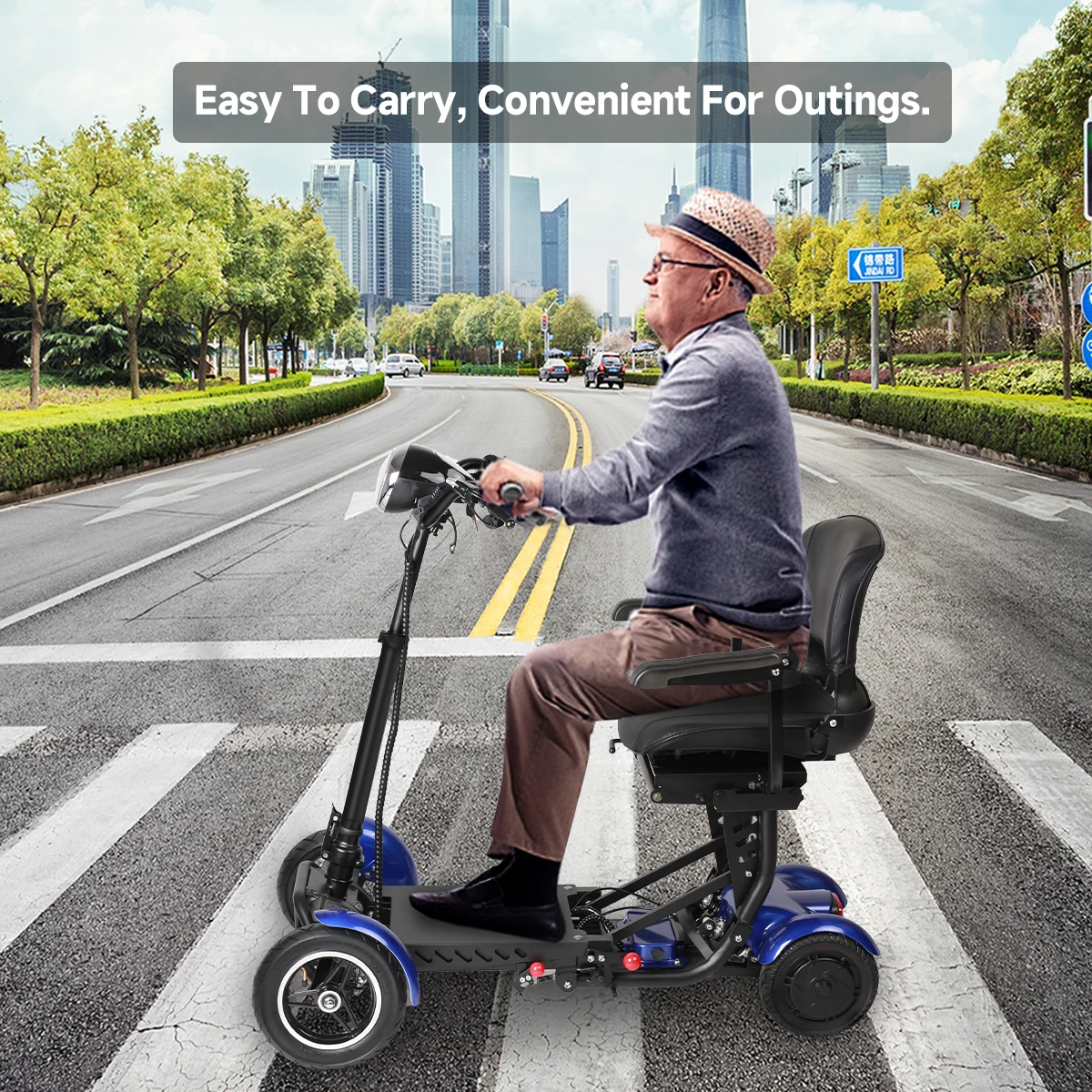 Heavy‑Duty T2 4‑Wheels Mobility Scooter 36V 500W Dual Motor 18Ah Battery 14