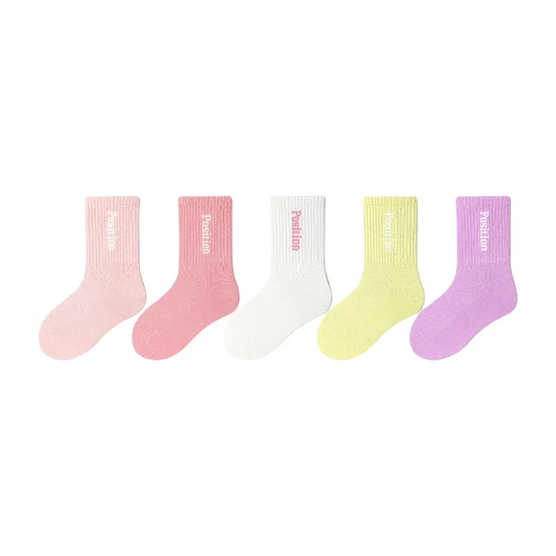جوارب قطنية للأطفال البنات مكونة من 5 أزواج من جوارب الأميرة الناعمة القابلة للتنفس والحيوية المريحة للفتيات الصغيرات