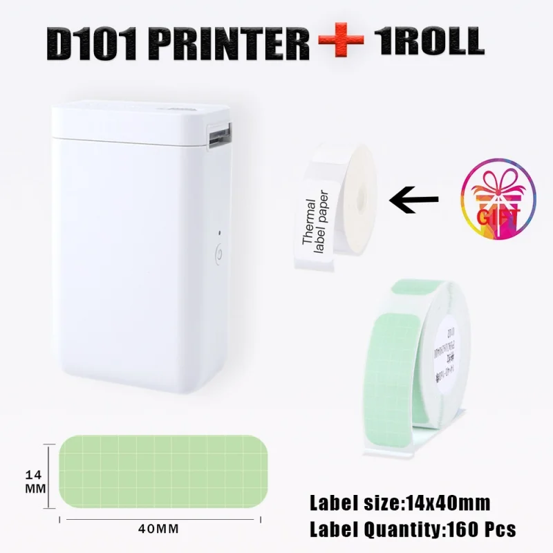 No Toner & Eco-friendly Niimbot D101 Thermal Label Printer Printing What You Want Anywhere at Anytime with High-capacity Battery