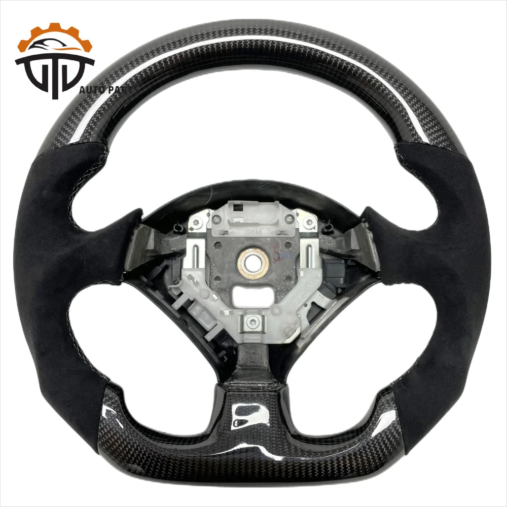 Replacement Real Glossy Carbon Fiber Steering Wheel With Perforated Leather For Honda S2000