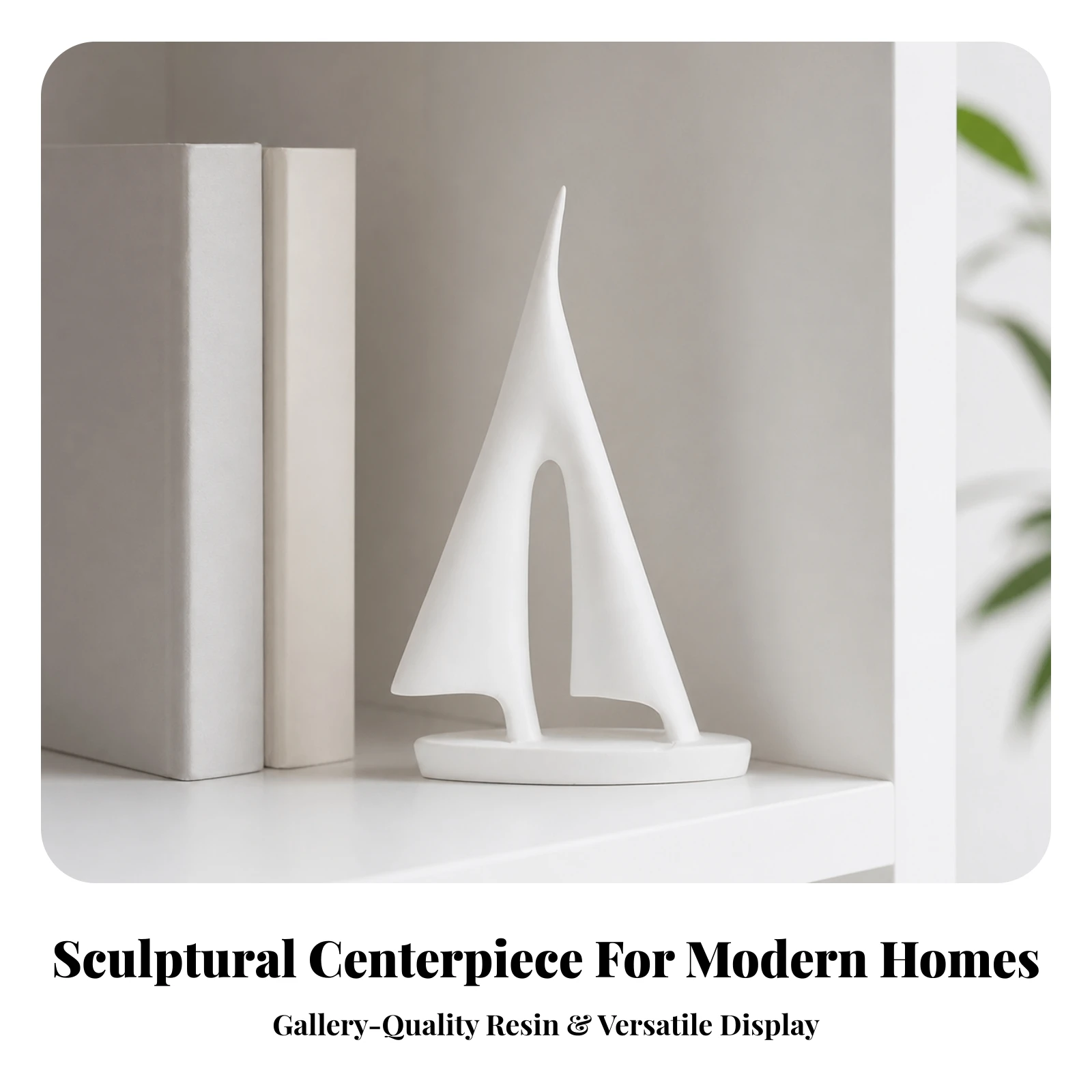 Resin Sailboat Sculpture Compact Abstract Sailboat Statue Boat Sculpture Lightweight Boat Decoration Simple for Living Room