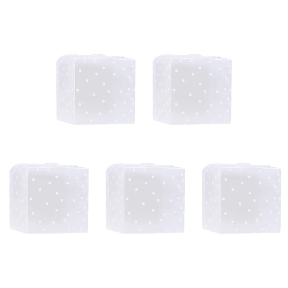 

50Pcs Plastic Candy Boxes PVC Dot Pattern Wedding Favor Boxes Candy Gift Treat Box 6x6x6cm Small Gift Packaging