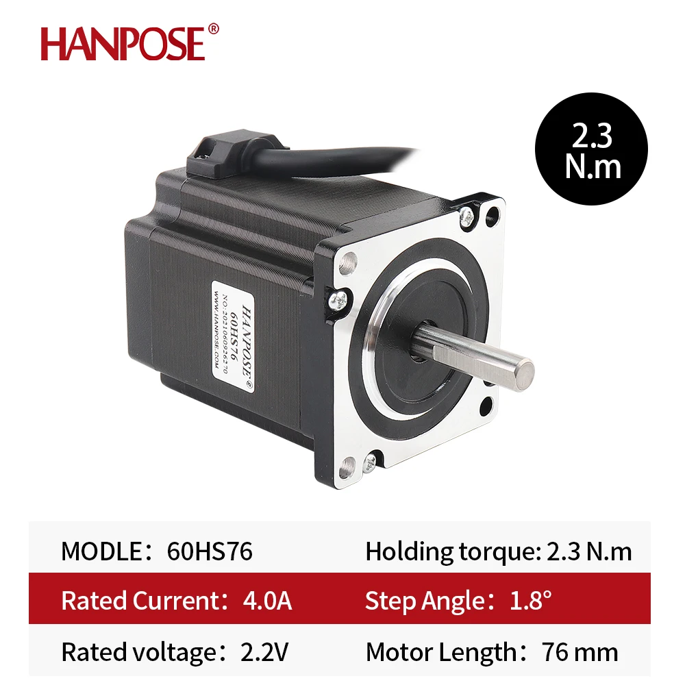 Step Motor 1.8 Degree Nema24 Stepper Motor 60HS76 4-Lead 2.3N.M 4.0A For 3D Printer CNC Milling Machine Step Motor