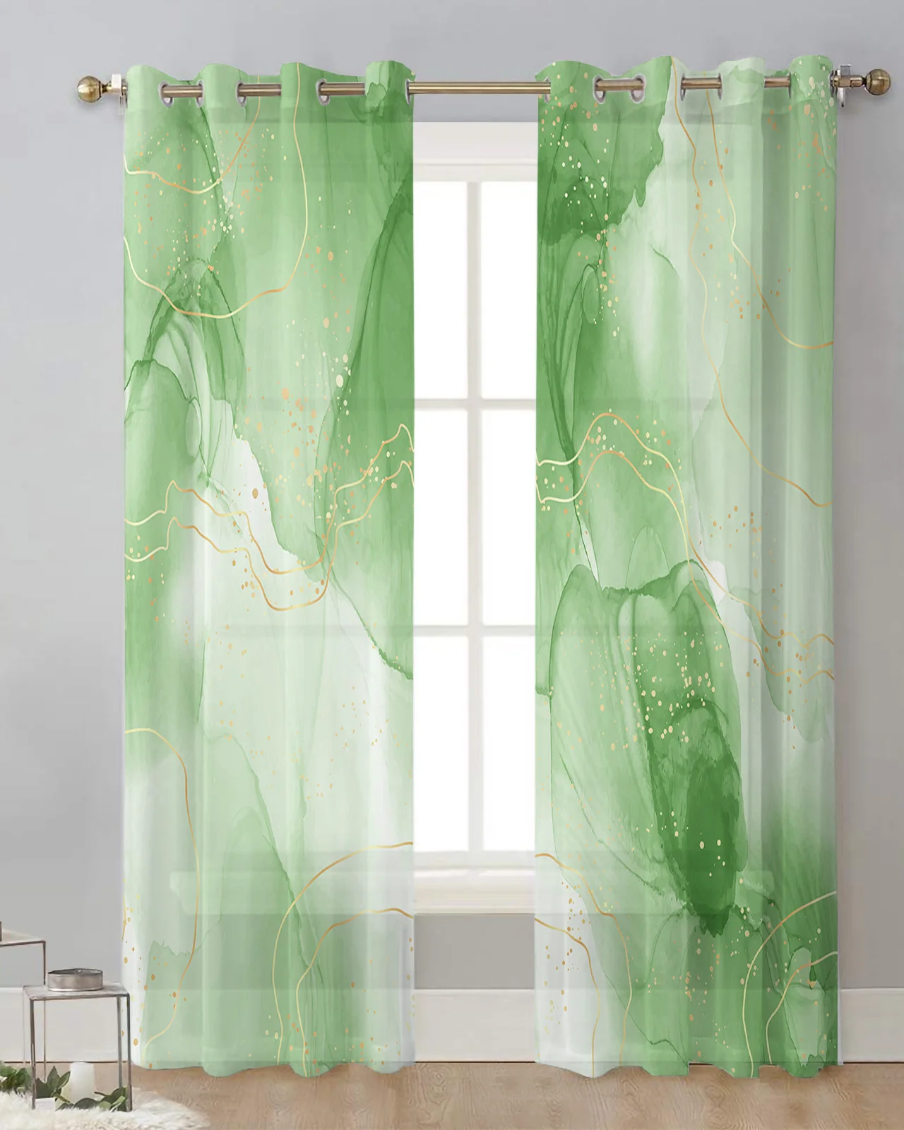 Marble Line Overlap Gradient Curtain Tulle Curtains For Living Room Kitchen Window Treatments Voile Curtains