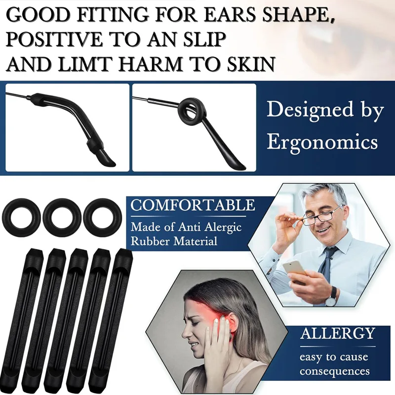 60Pcs Eyeglasses Retainers Anti-Slip Holder Silicone Ear Hook Set Eyeglass Holder Comfort For Eyeglasses Eyewear Accessories view 6