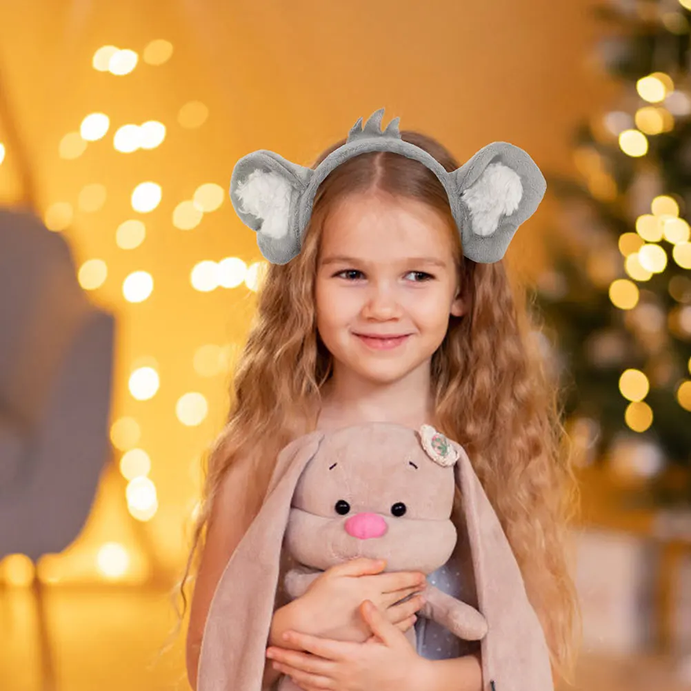 

2Pcs Koala Headband Brown Animal Ears Headbands Photo Props Women Party Hat Costume Accessories Adult Photoshoot Gifts