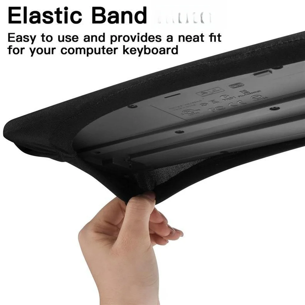 Elastic Milk Silk Keyboard Cover For Standard Mechanical Gaming PC Dust=Proof Black Protector 46*16*4cm/ 38*15*4cm