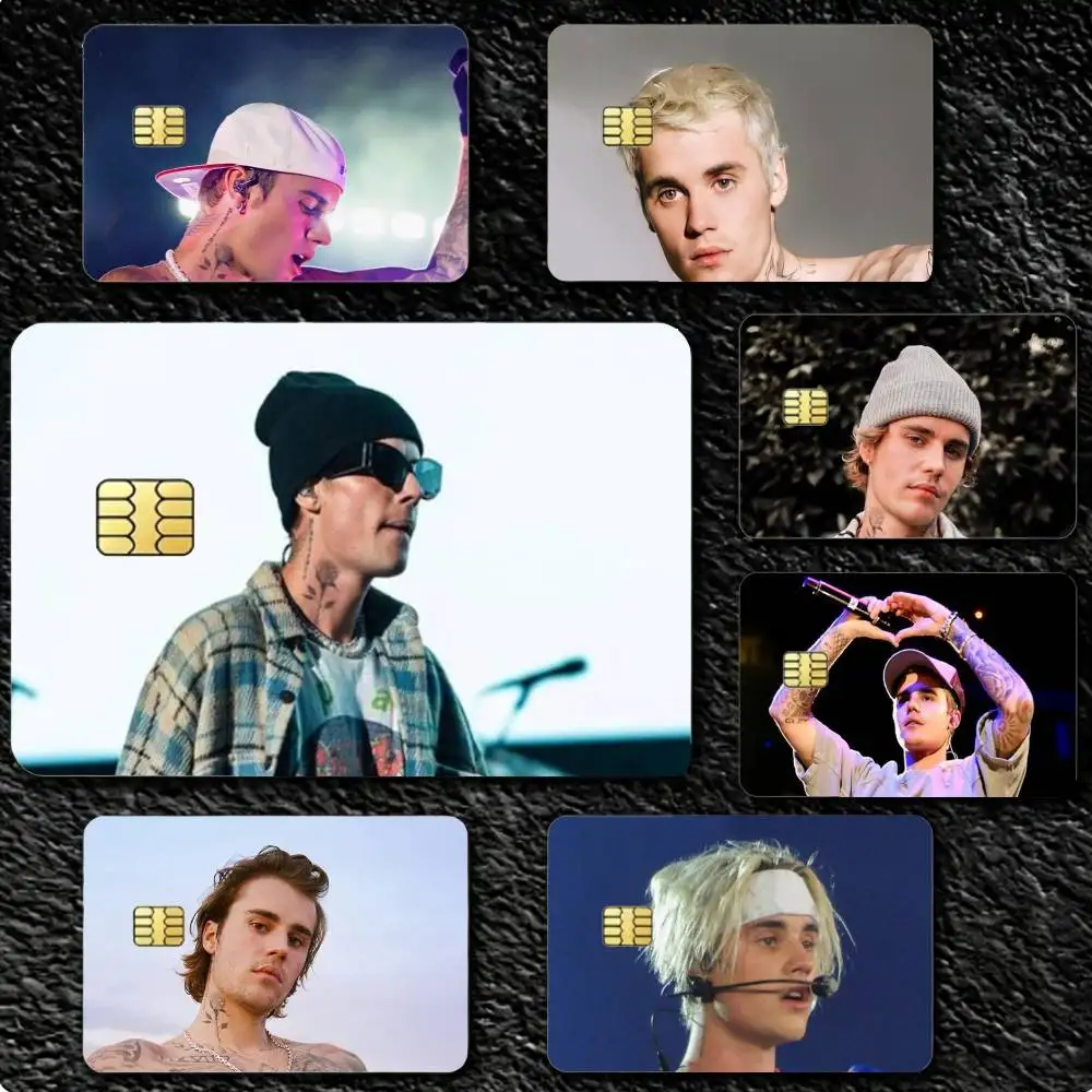 

J-Justin S-Singer B-Bieber 4pcs 1Set Card Stickers Small Waterproof Chip 4PCS Card Sticker Anti-Scratch