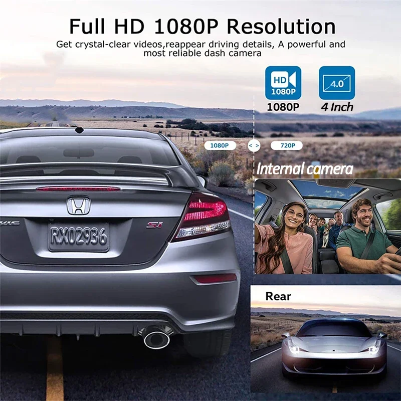 3 Channel Dash Cam for Cars W/ IR Night Vision Black Box 1080P Video Recorder Rear View Camera Vehicle Car DVR car accessories