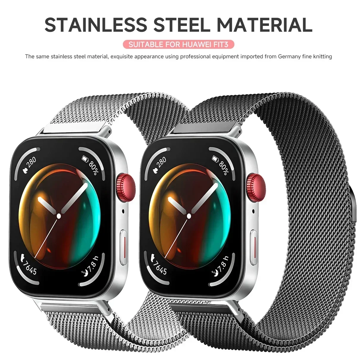 Milanese Loop Armband für Huawei Watch Fit 5Pro/4Pro Metall-Magnetarmband für Huawei Watch Fit 5/4/3 Correas Zubehör – Detail 2