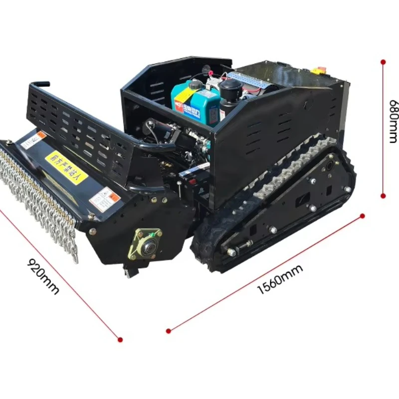 Customized High Power Diesel Field Mower Cutting Width 80cm 120cm for Farm Orchard Dam Industrial Control Crawler Mower