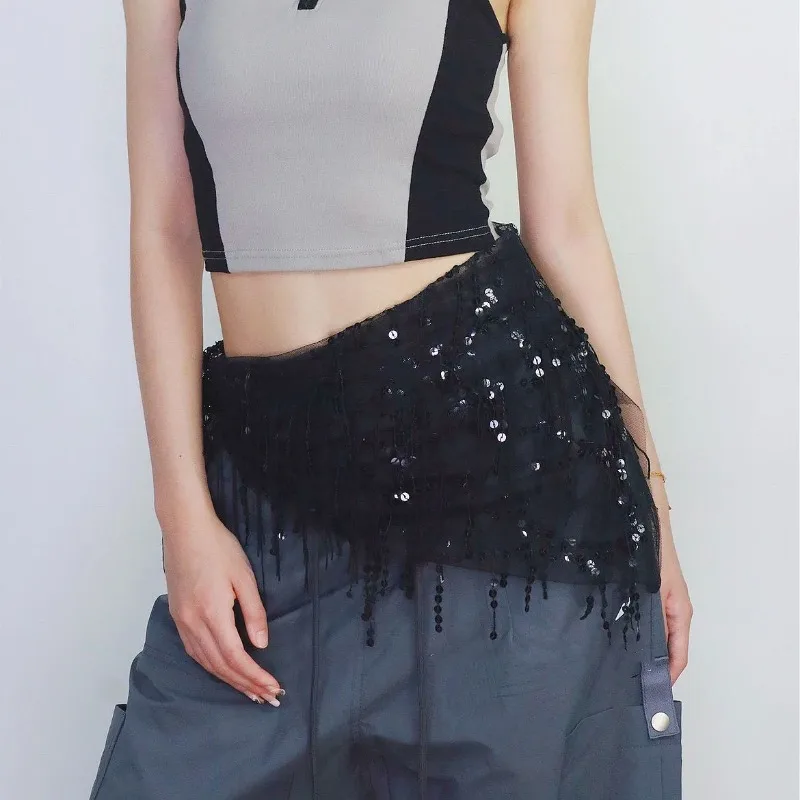 

Новый трендовый танцевальный платок-пояс для талии в уличном стиле, многофункциональный, мерцающий, для танцев