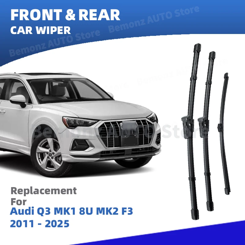 LHD RHD Vorne Hinten Scheibenwischerblätter Für Audi Q3 8U MK1 F3 MK2 2011-2025 S-Line Sportback Windschutzscheibe Zubehör 2012