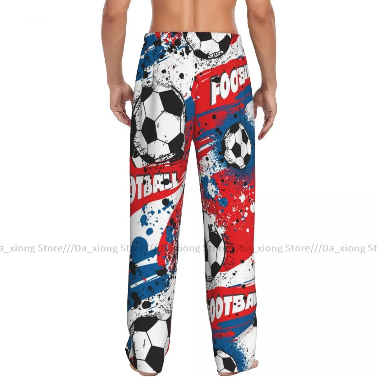 Men's Sleepwear Loose Sleep Pants Pajamas Abstract France Football Sport Ball Colors Pattern Long Lounge Bottoms Casual Homewear