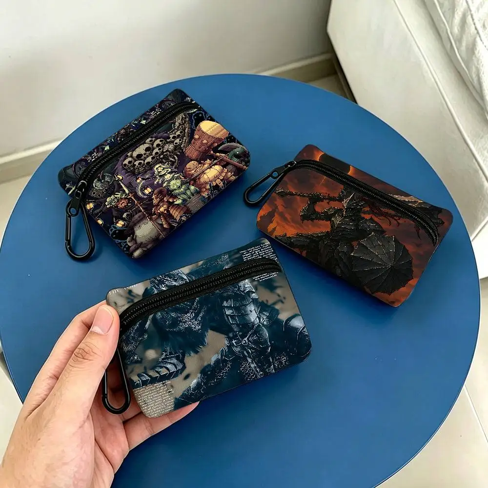 Classic Game Dark Souls 3 Wear-resistant Oxford Cloth Coin Purse Portable Backpack Hanging Card Storage Bag