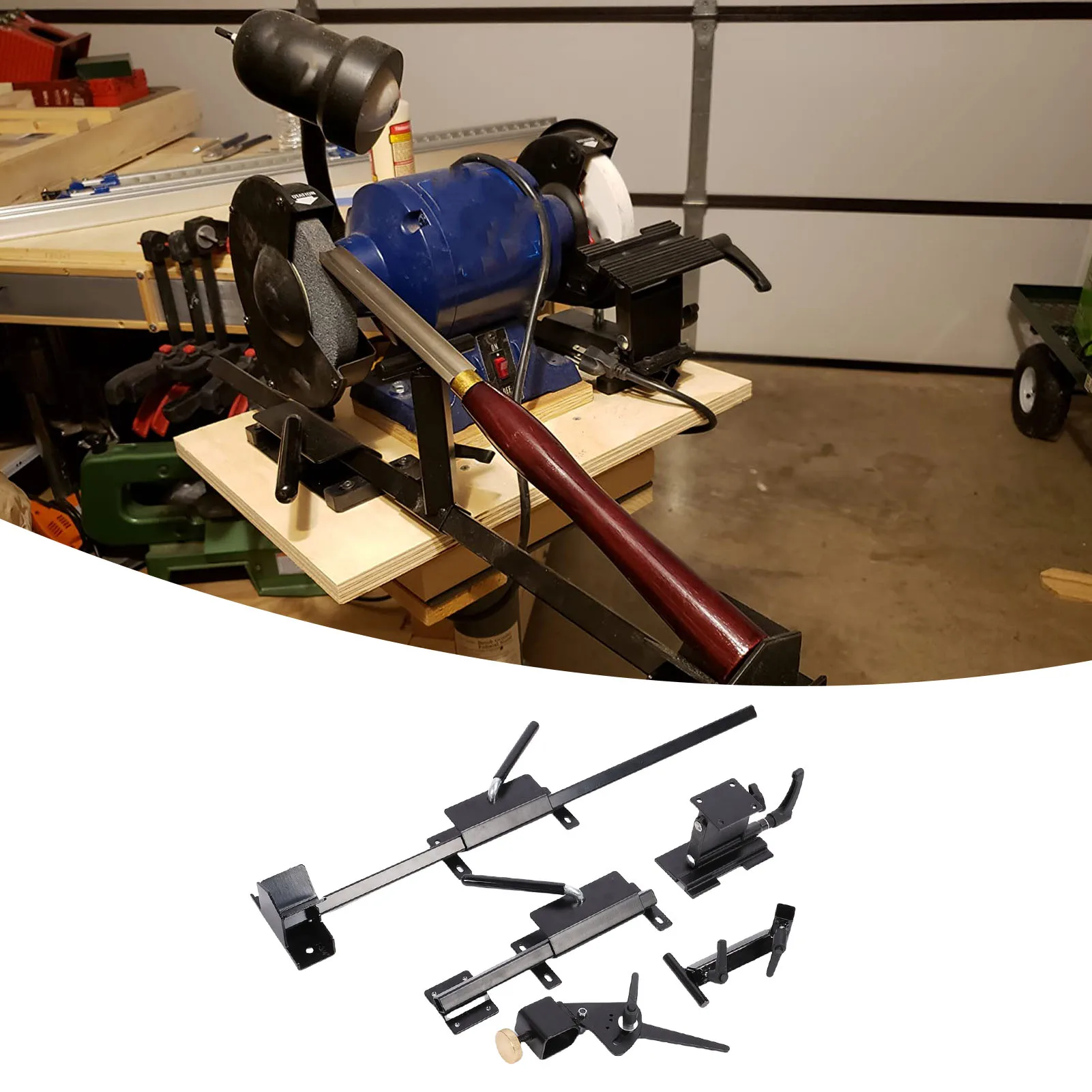 

Lathe Tool Sharpening Jig Steel 4 Axes Complete Grinding Jig System Grinding Jig for 8in Grinder Woodworking Projects