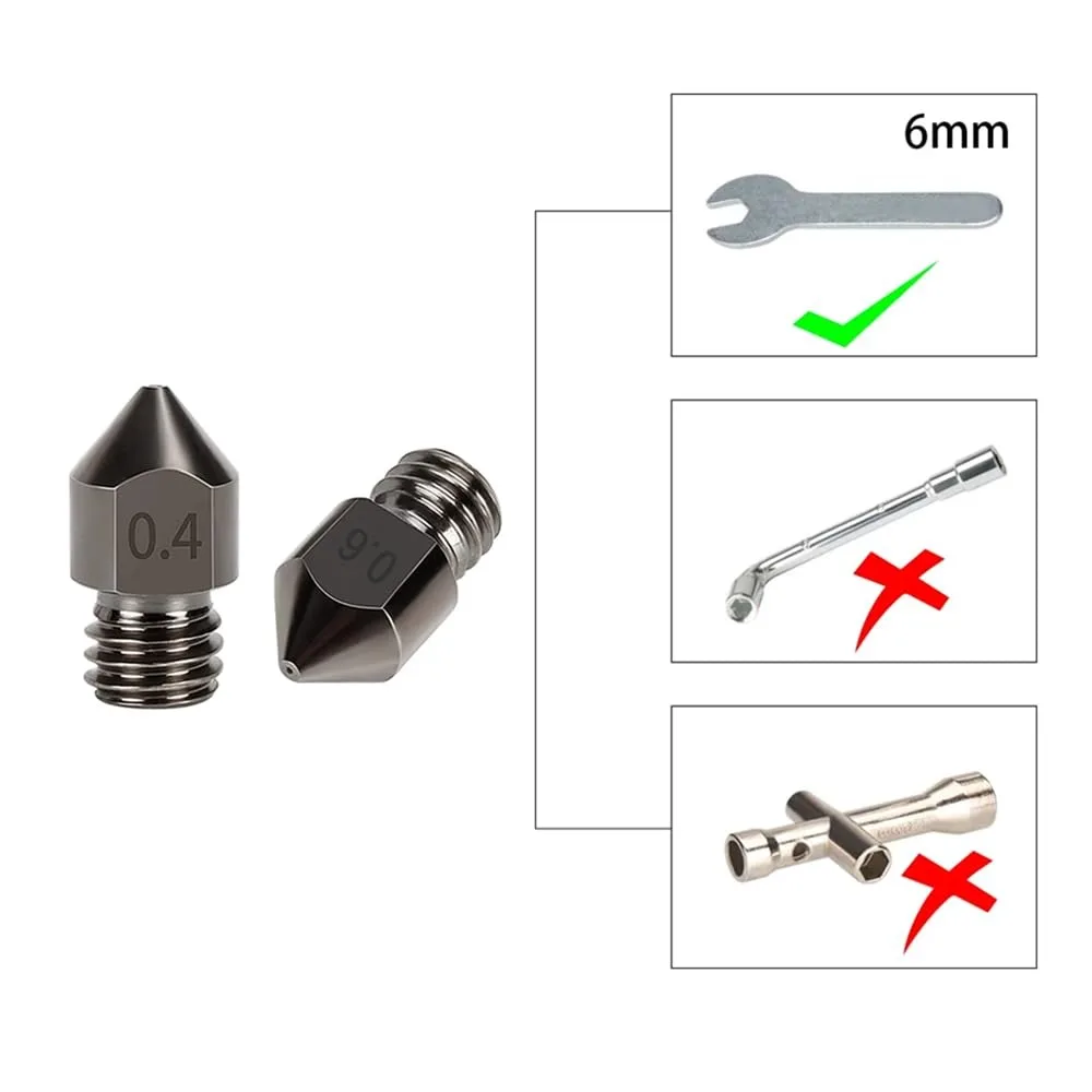 2 pcs Megátalkodott Acél MK8 Szívócső upgraded Volfrám Minden Fém extruder Végcél Szívócső számára ender 3/S1/CR-10 MK8 Megátalkodott Acél, 0.4mm