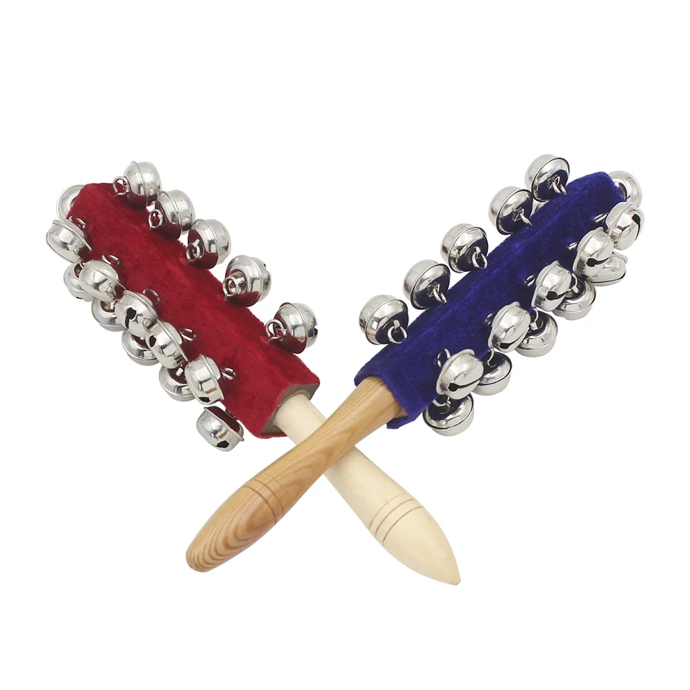21 Bell Rod Orff Instruments Toys Early Education Stick Shaker Wooden Hand Rattle Musical Christmas Gifts for Children Kids