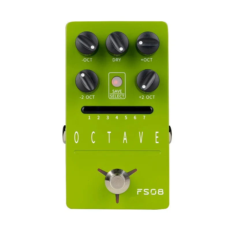 Guitar Octave Effects Pedal polyphonic octave effects 7 Preset Slots Individual control for Dry signal