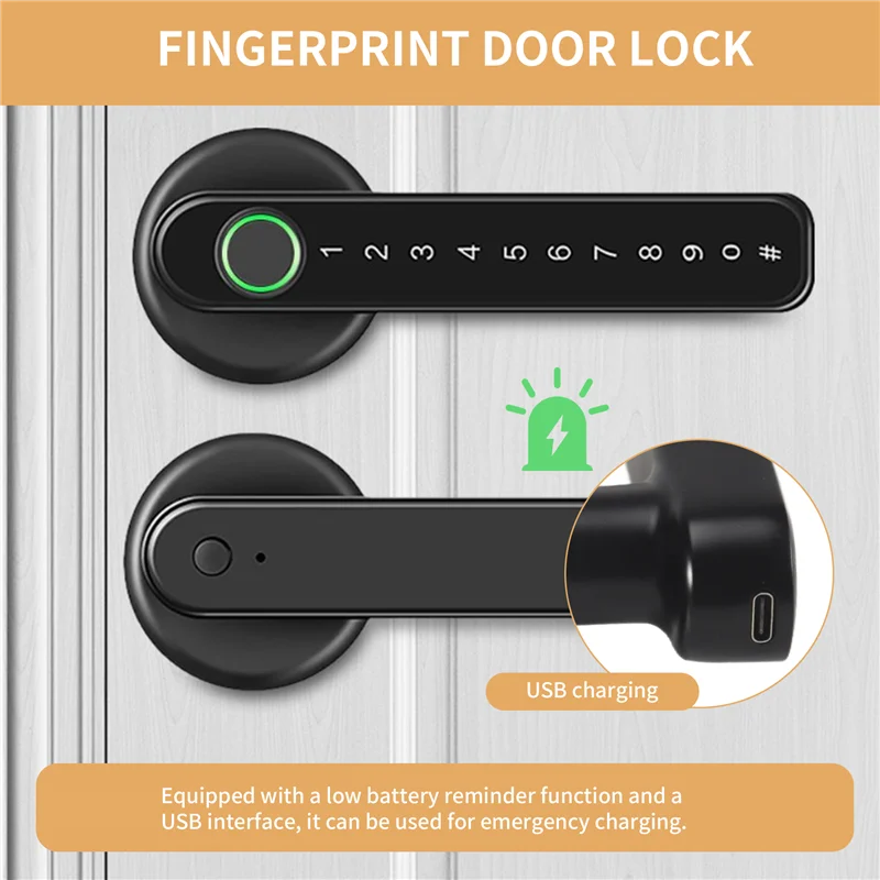 

AIAI Fingerprint Smart Door Lock Door Knob With Keypad Keyless Entry Door Lock With Handle For Home Hotel Office Apartment