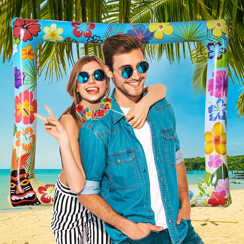 Photo Booth Frame - 1 adet Hawaii Aloha Tema Şişme