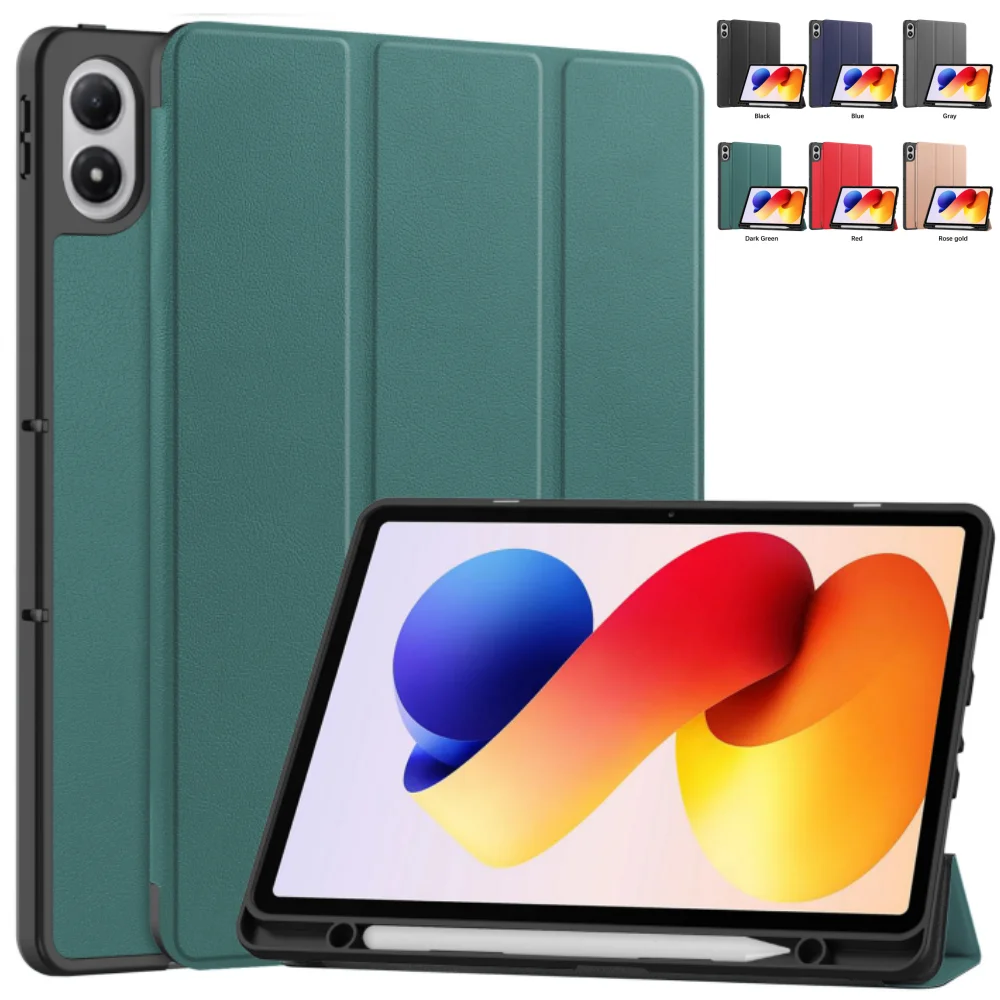 

Для Xiaomi Redmi Pad 2 Pro 12,1 дюйма, чехол 2025, кожаный тройной магнитный чехол из ТПУ для Redmi Pad 2Pro 12,1 дюйма с гнездом для ручки