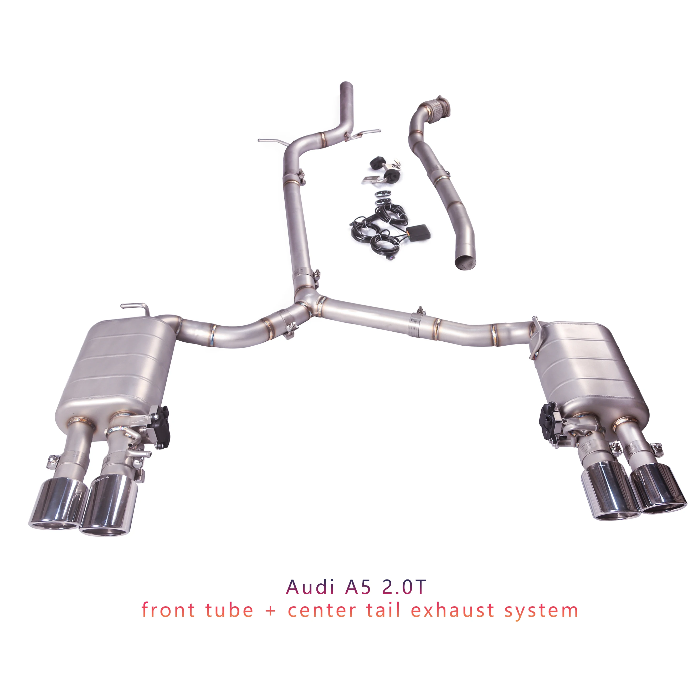 [Custom product] For 09-23 Audi A5 2.0T Sports car Acoustic wave with valve exhaust pipe system