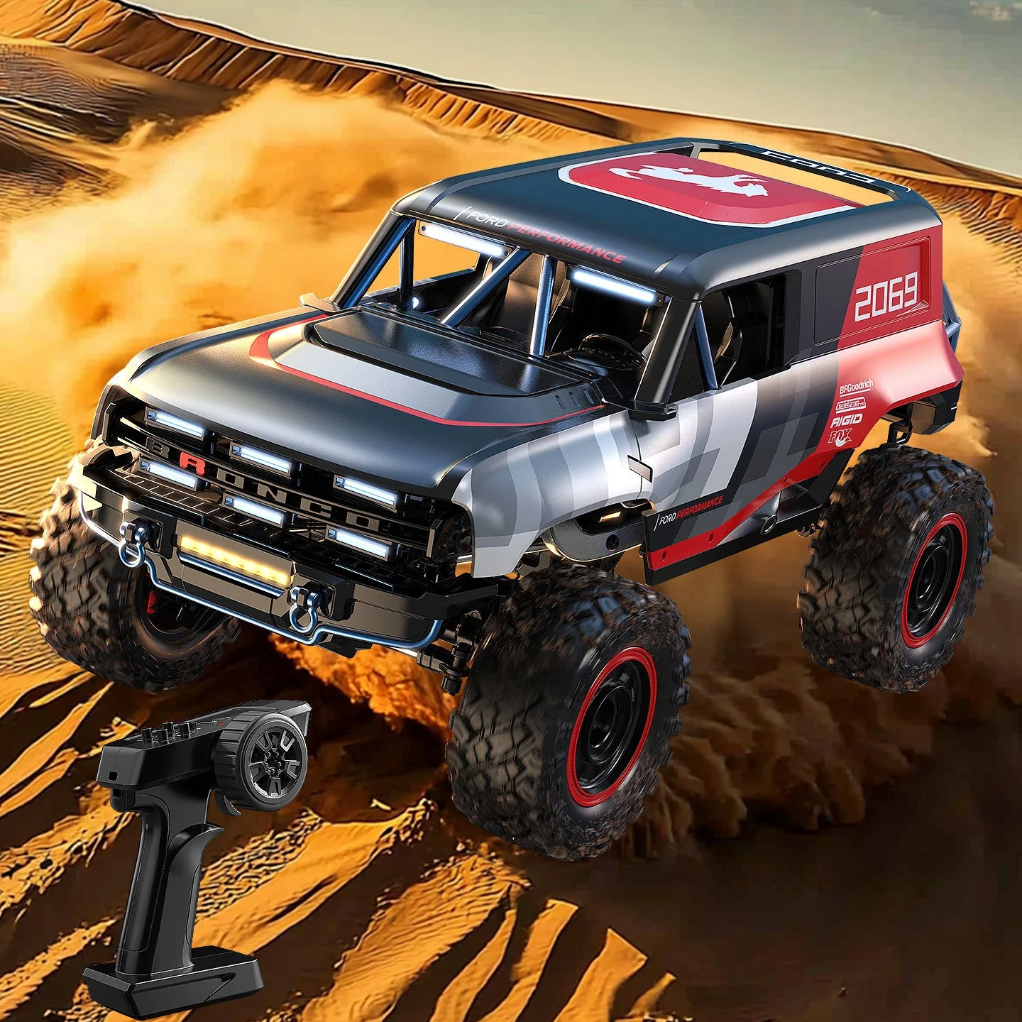 New 1:12 Mjx H12p Ford Bronco Baja 1000 Remote Control Climbing Suv Off-Road Vehicle Model Collect Customized Toys Gifts