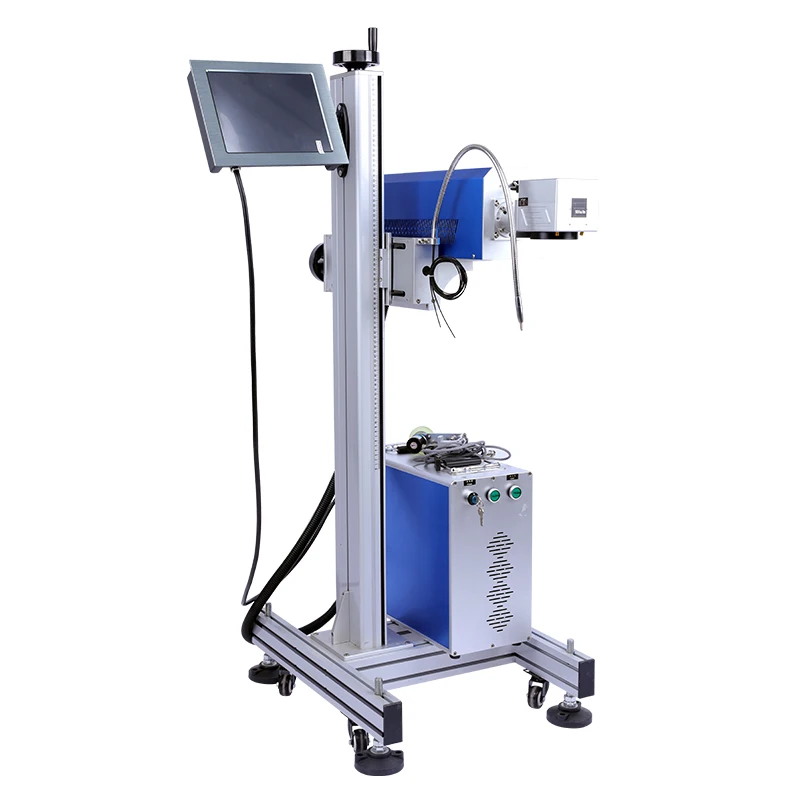 flying online co2 laser marking machine 30w 40w marker bulbs pen metal