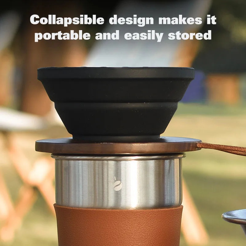 Reusable Portable Foldable Coffee Filter Food-grade Silicone Coffee Filter Plastic Cup Holder Pour Holder Coffee Dripper