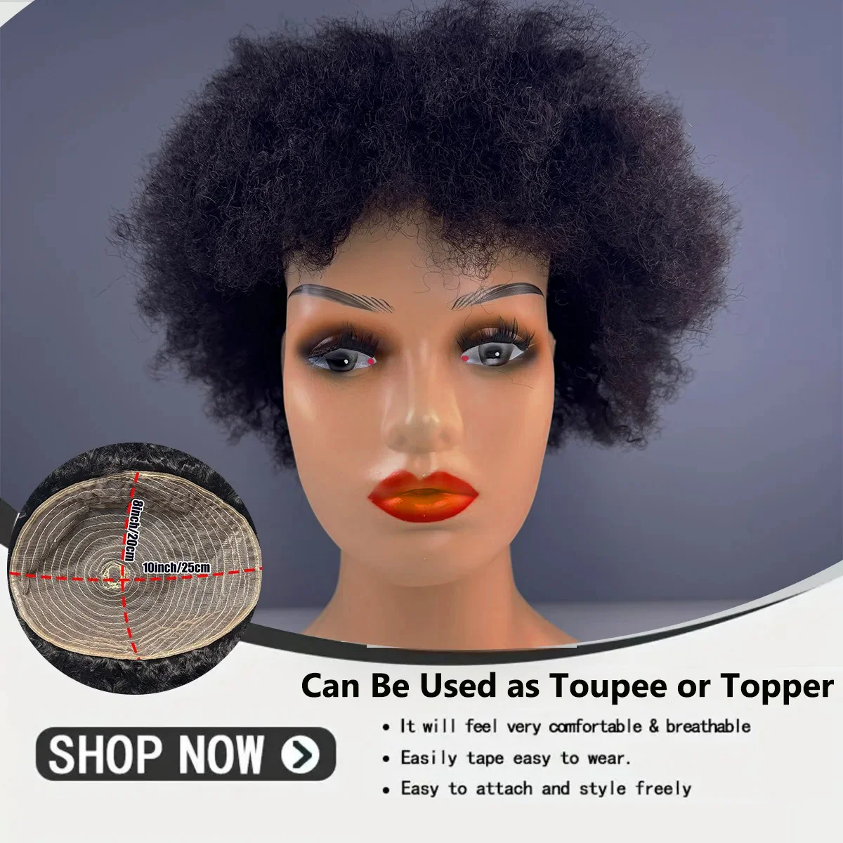 6 "ذكر عارضة أزياء رئيس 100% شعر بشري مجعد الشعر ype لتضفير تصفيف الشعر التدريب رئيس التجميل