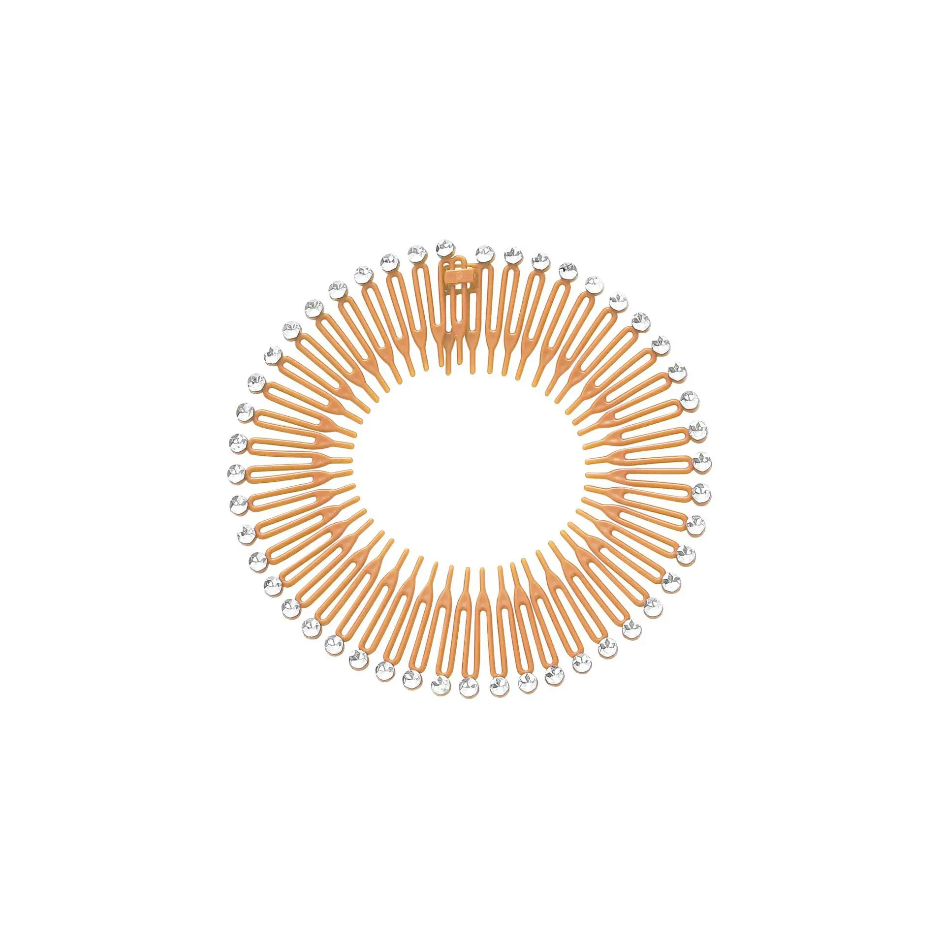 15 Stück volle runde Stretch kamm Stirnbänder flexible Kunststoff Kreis Haar wickel Haarband halter – Detail 15