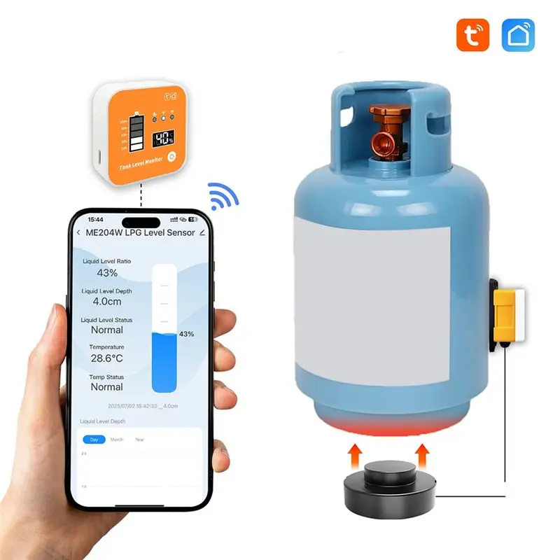 【ELEVATE LIFE】LGP Tank Measurement Tuya 300M ME204R RF433 Gas Detector LED Display Portable Smart Home Device Gas Tank Meter 1M/