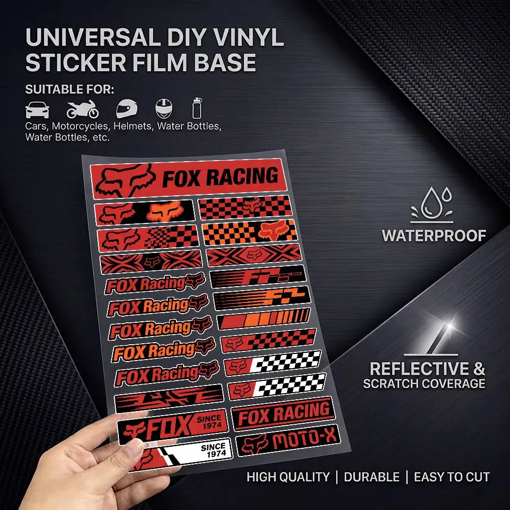 F-Fox R-Racing Fashion Universal Scratch Resist Reflective Waterproof Stickers For Auto Motorcycle Helmet Mug Refrigerator