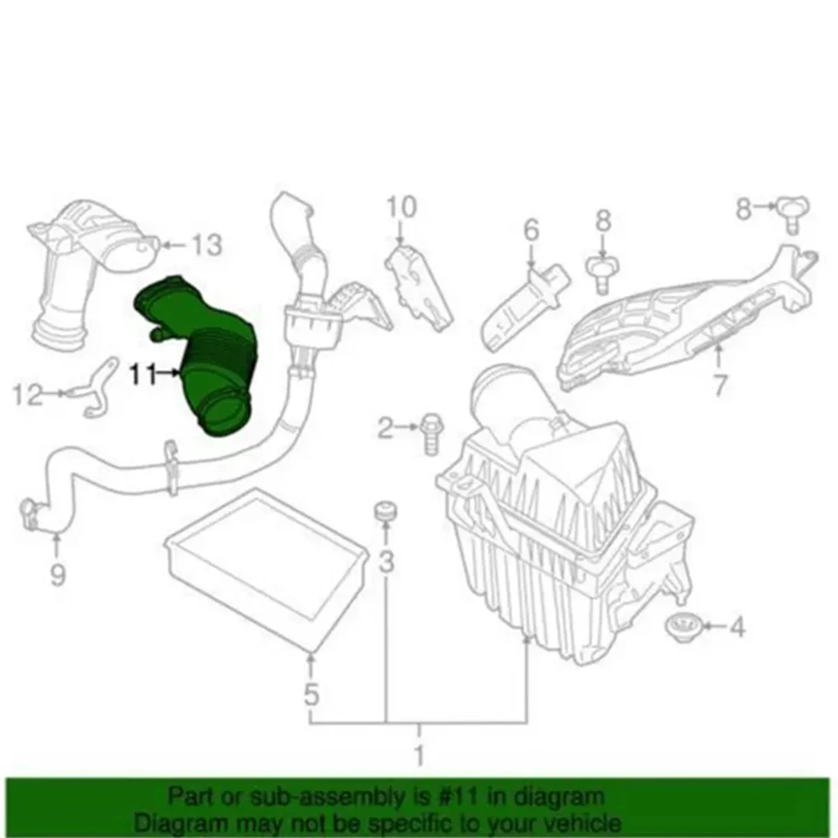 Manguera de admisión de aire del motor, tubo refrigerante LR024307 para Land Rover Range Rover Evoque Freelander Discovery