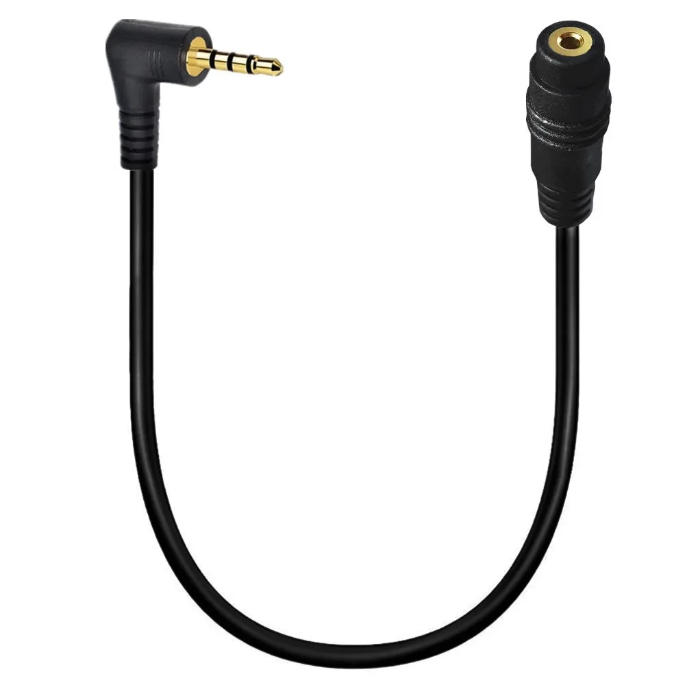 4-biegunowy stereofoniczny adapter audio 2,5 mm męski na żeński 90 pod kątem prostym Kabel 2,5 mm 30 cm do karty dźwiękowej / kamery samochodowej