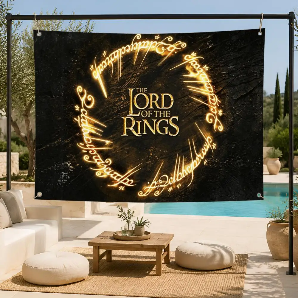 Banderas de la película de fantasía El Señor de los Anillos: para apoyo de fans, hogar, dormitorio, decoración de pared, campamento al aire libre, pancartas para fiestas, regalos.