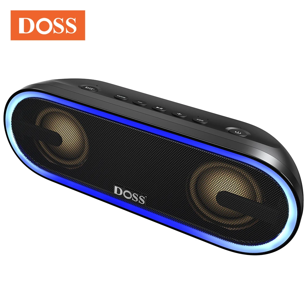 

DOSS Wireless Speaker Bluetooth 5.3 40W Stereo Sound Bass Outdoor IPX6 Waterproof 20Hours Playtime Party Lights Portable Speaker