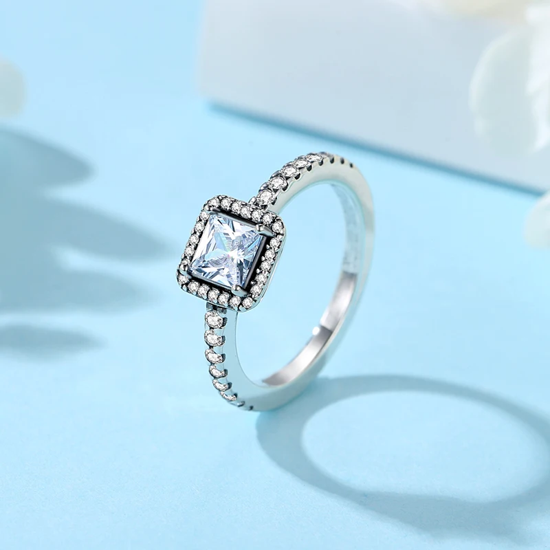 925 Sterling Silver Rings For Women Original Infinity Love Heart Engagement Wedding Ring Rose Gold Crystals Luxury Jewelry Gift