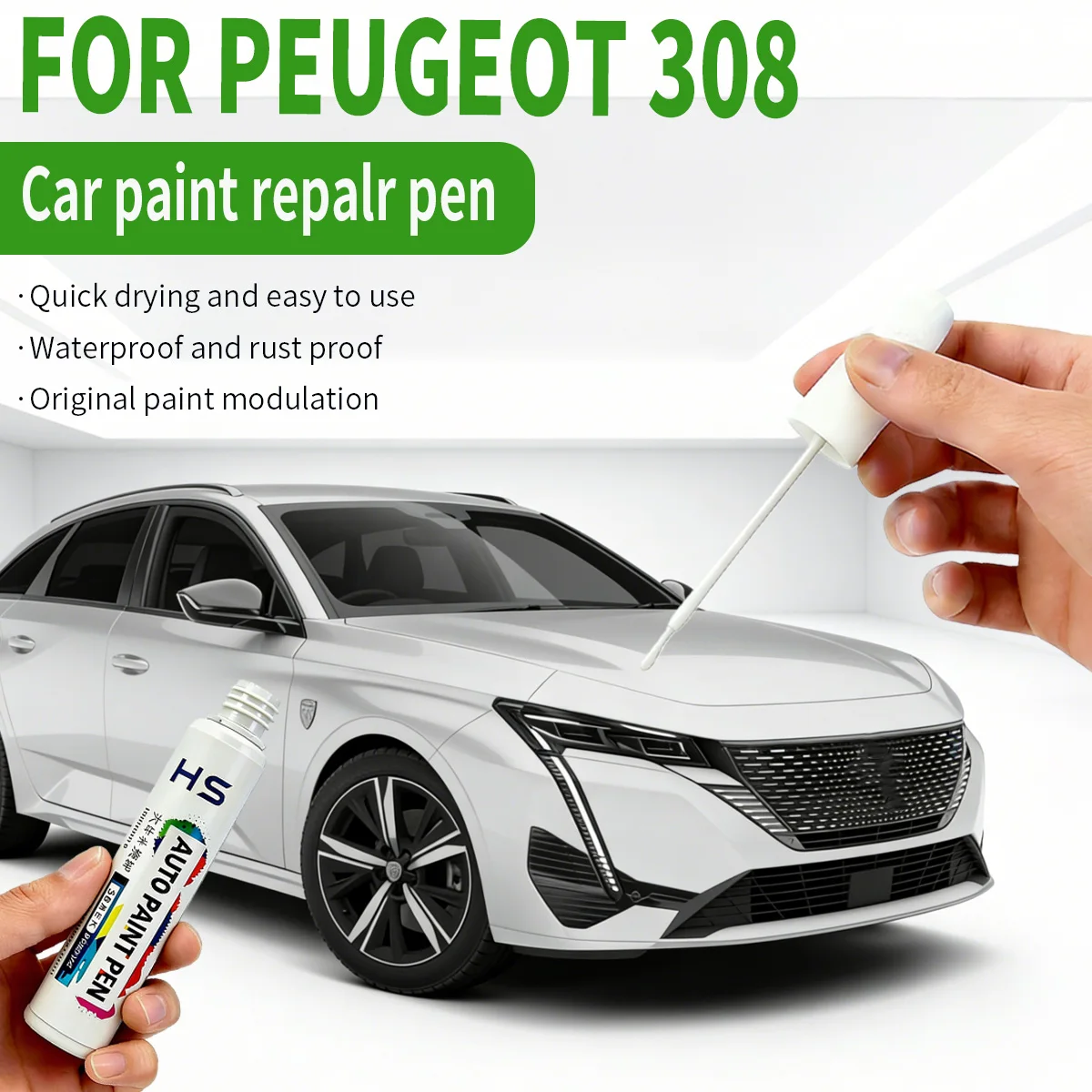 

Ручка-корректор для удаления царапин и ремонта краски для Peugeot 308: перламутрово-белый, серо-голубой, кристально-серебристый, платиново-серый, KTH, новый бордовый красный