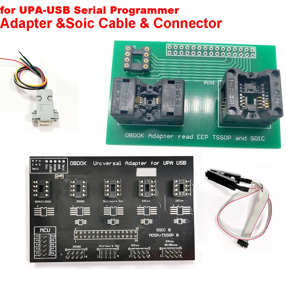 UPA USB V1.3 ECU Programmer Universal Eeprom Adapter  Chip Tunning Tool  Read EEP TSSOP SOIC Work with UUSP4 Jumper Connector