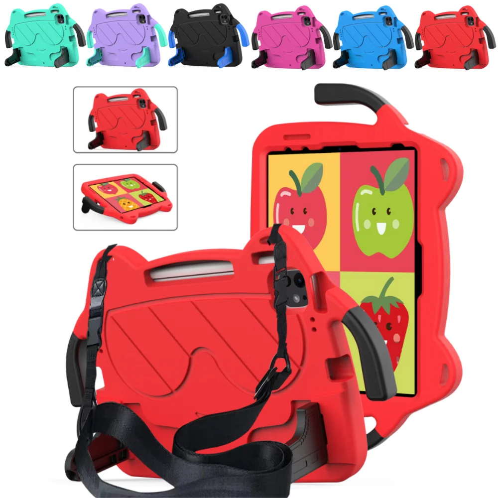 

Kids EVA Case for iPad Air 11 2025 2024 Pro 11 4th 3th 2th 1th Shockproof Tablet Handle Stand Cute Little Hands Cover with Strap