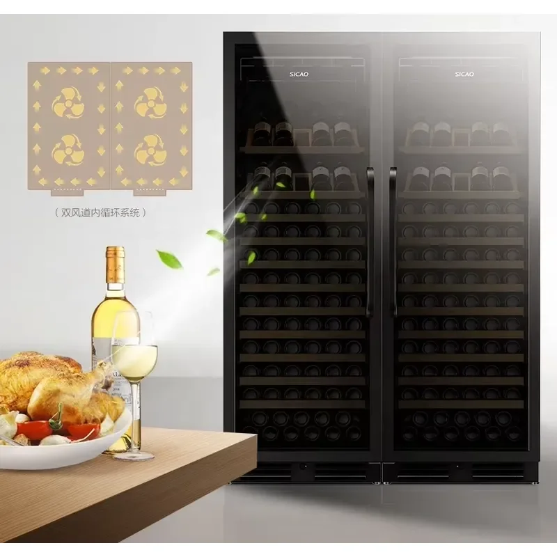 300 Bottle Wine Fridge Dual Zone Compressor Commercial Beverage Cooler Double Door Large Capacity Wine Cellar Cabinet for Bar view 5