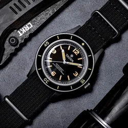 Thorn Vintage 50-Fathoms Dive Watch NH35 Stainless Steel K9 Mineral Crystal 200M Watchproof  C3 Super Luminous Retro Wristwatch